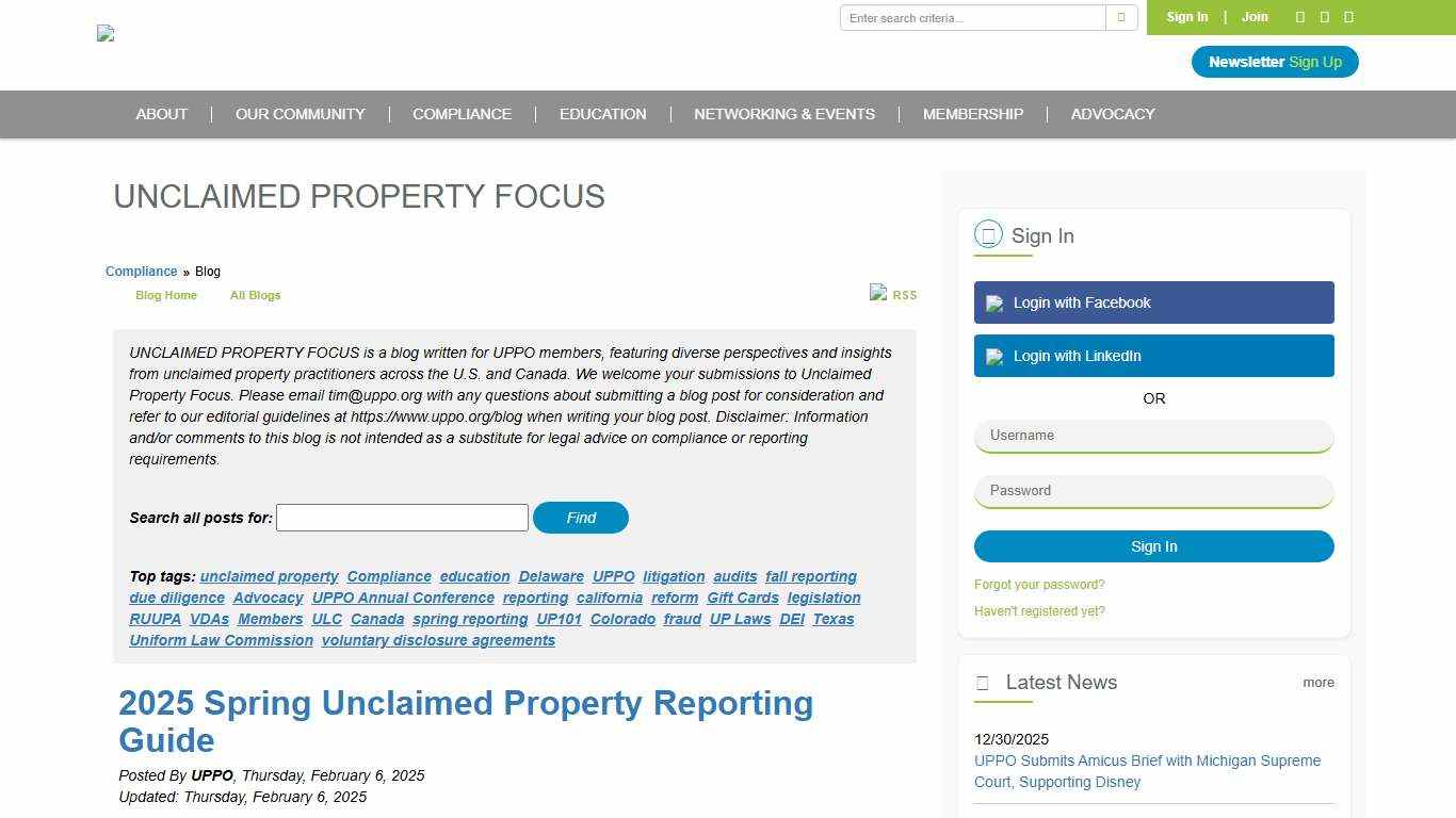 Unclaimed Property Focus - Unclaimed Property Professionals Organization